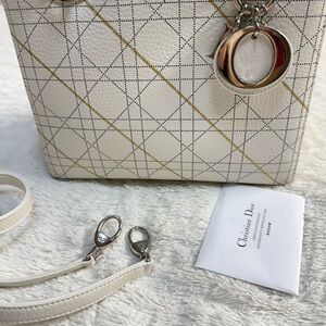 Dior Cream and Gold Shoulder Bag